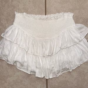 Spencer + Ella, Preppy White Ruffle Skirt, Medium